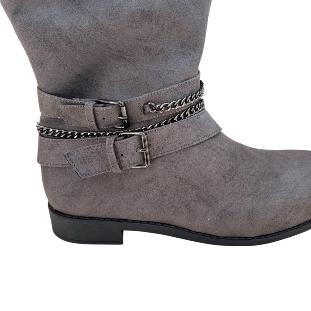 JustFab Over the Knee Gray Boots Size 9,5 Faux Suede - Picture 6 of 11